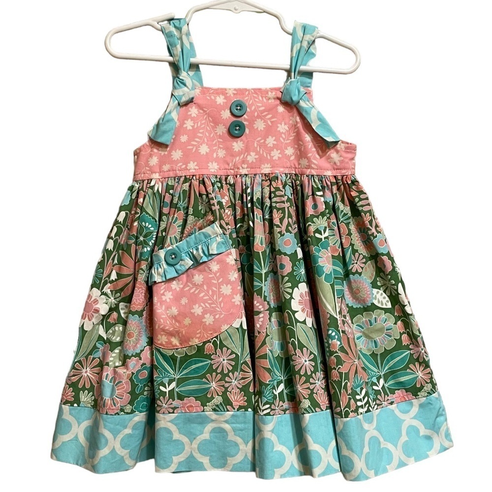 Eleanor Rose Adele Mixed Print Tie Strap Sundress Size 2